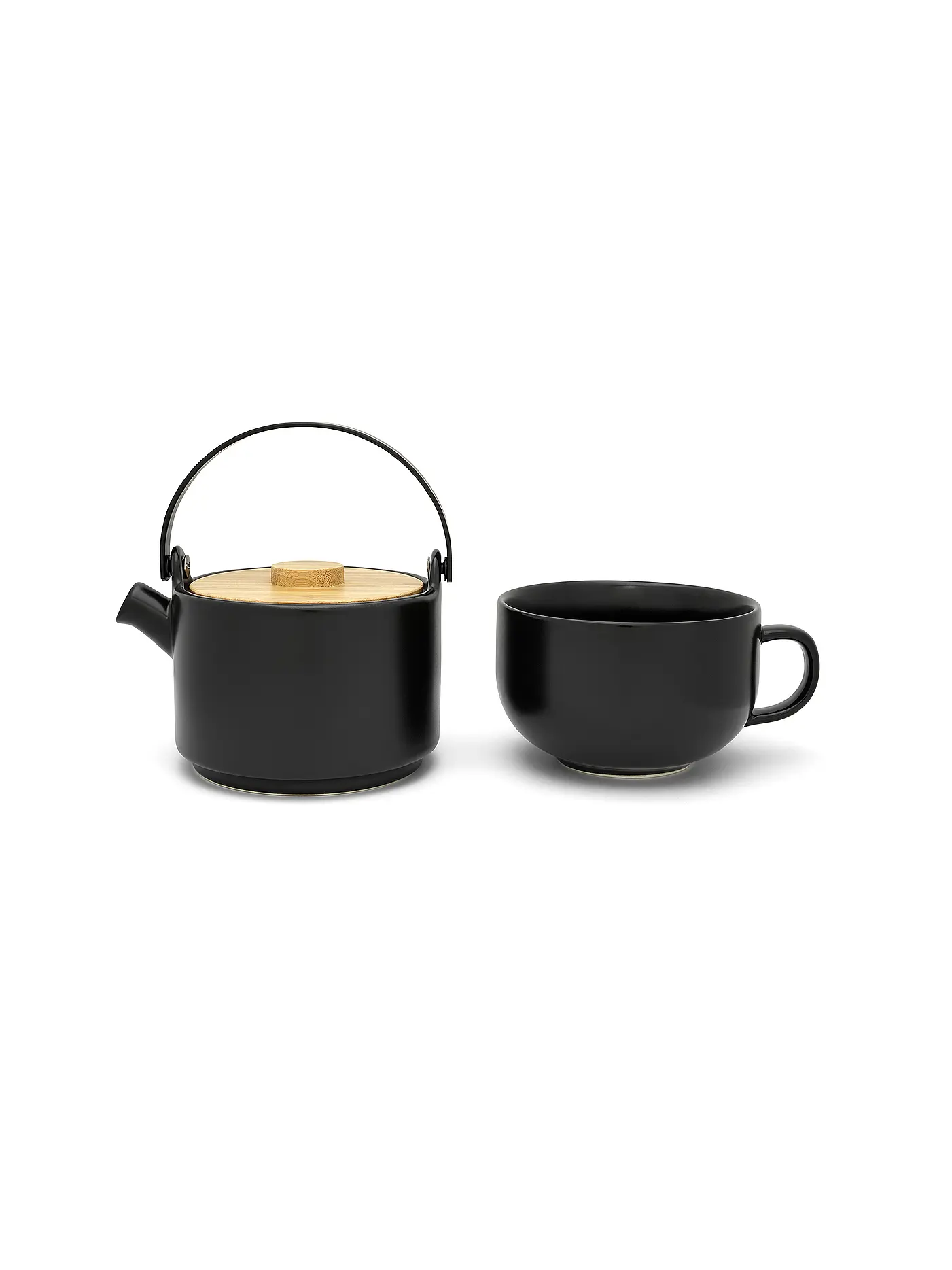BREDEMEIJER | Tea for one Umea mit Bambusdeckel 0,5l Schwarz | 